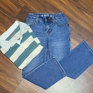 Striped Shirt and Jeans Set